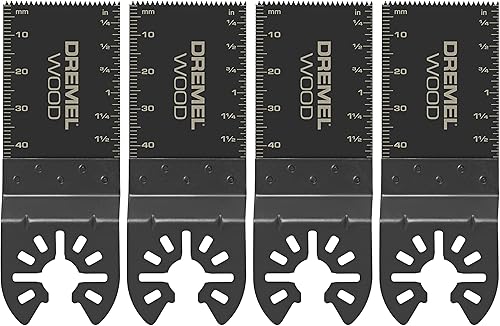 Dremel MM480B-4 Paquete de 4 cuchillas oscilantes para herramientas de madera y paneles de yeso, hojas de sierra de corte empotrado de acero de alto