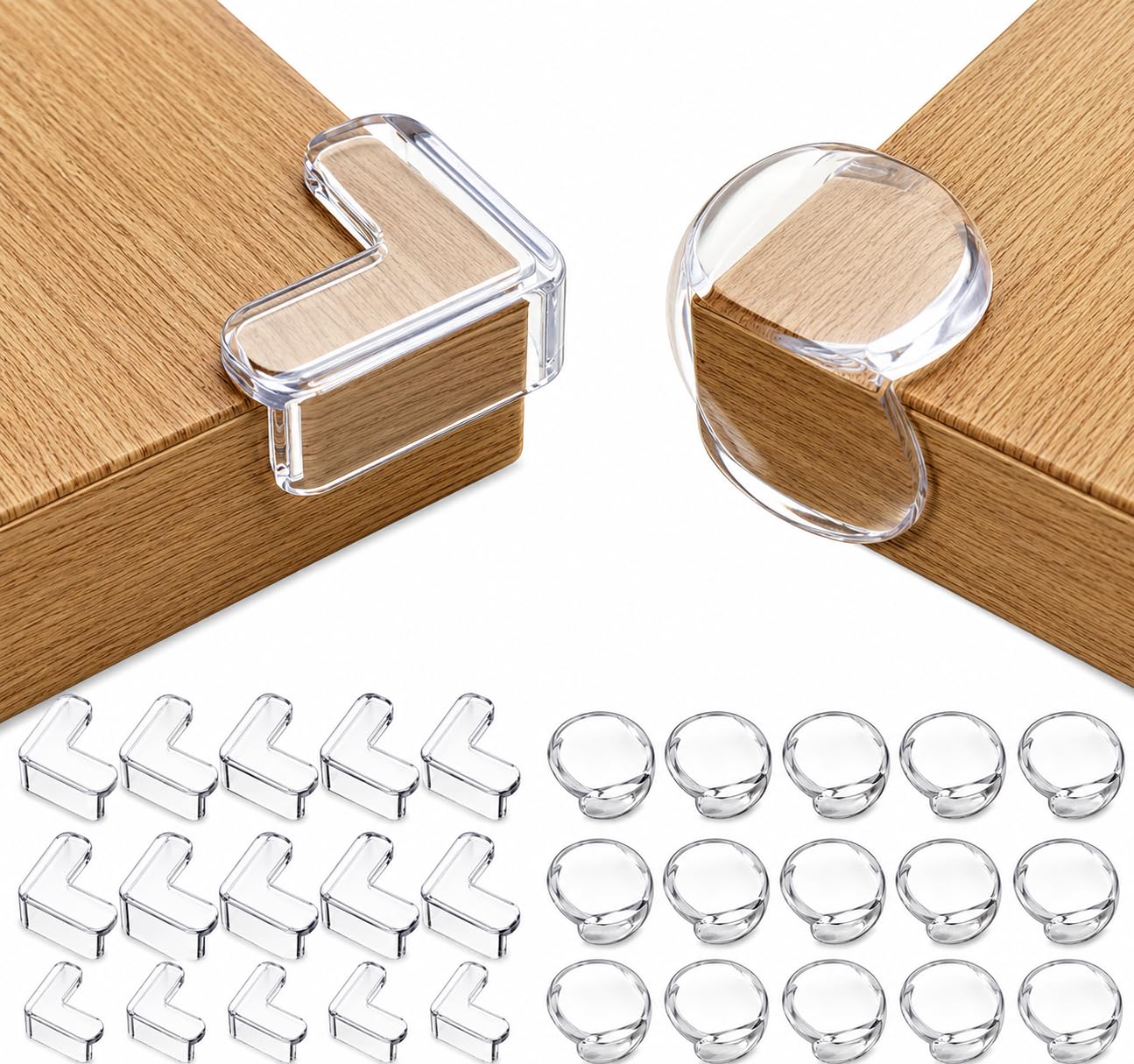 8 Pack Baby Corner Guards Clear Soft PVC L Shape Round Furniture Protectors