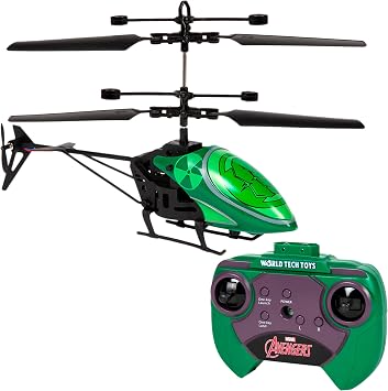 Marvel Hulk RC Helicopter EasyFly Remote Control Helicopter with LED Lights, Durable Body, Coaxial & Rear Rotors Kids 8+