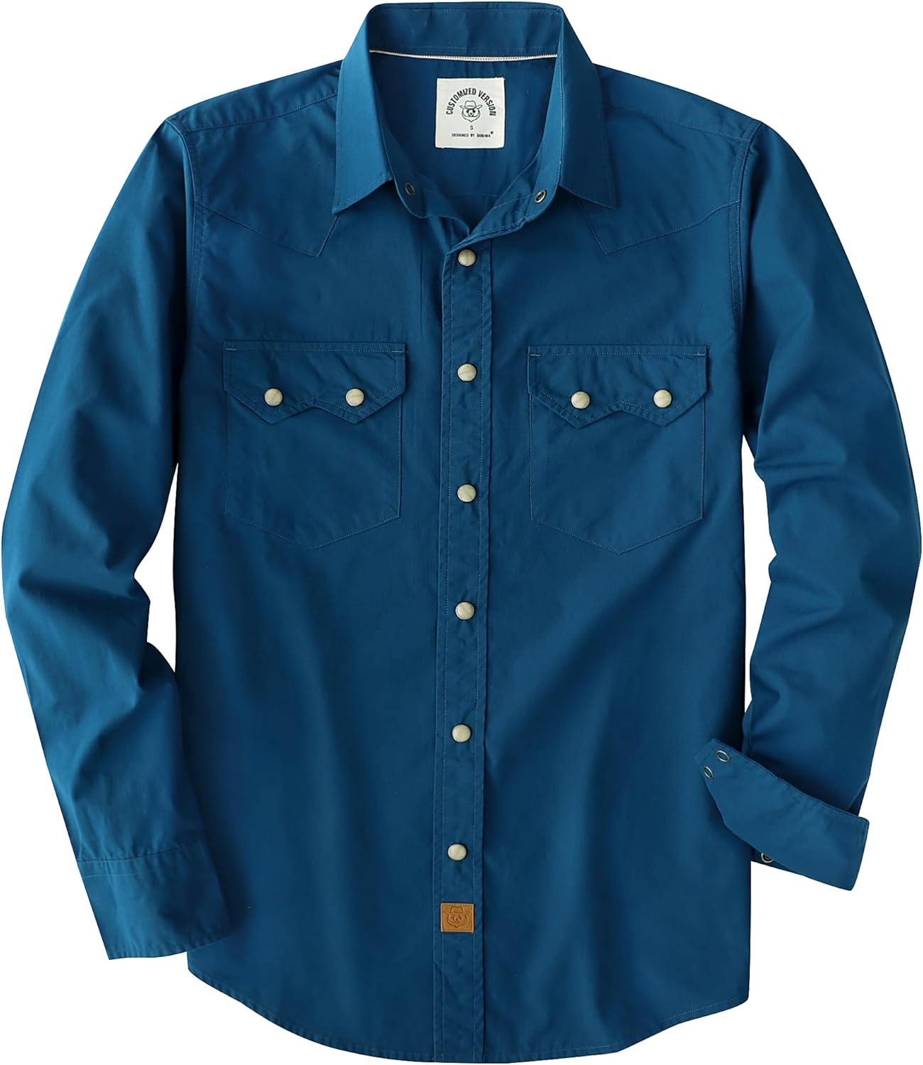 Dubinik® Pearl Snap Shirts for Men Long Sleeve Lightweight Casual Western Plaid Cowboy Cotton Vintage Work Shirt