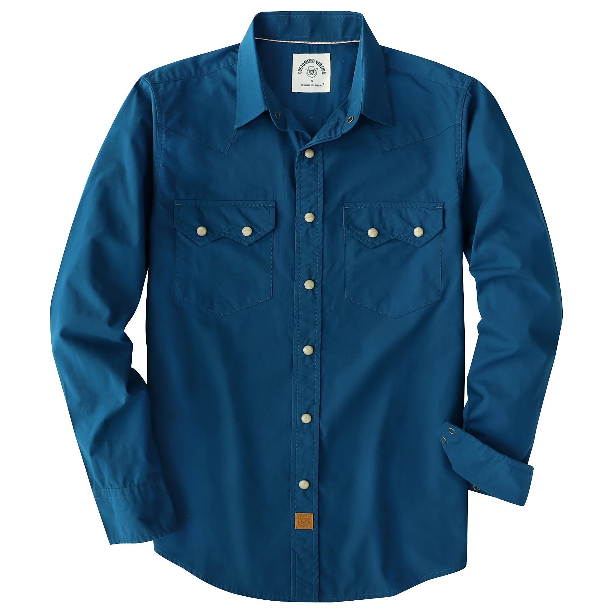 Dubinik® Freizeithemden Für Herren Westernhemd Druckknöpfen Cowboy Kariertes Baumwolle Comfort Fit Langarm Arbeitshemd
