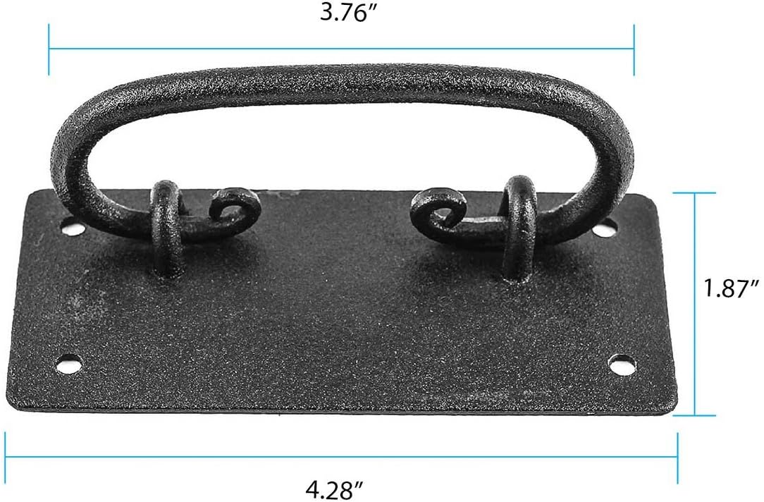 Renovators Supply Manufacturing Black Wrought Iron Mission Cabinet Hardware Bar Pull 4-7/16 in. Antique RSF Rust-Resistant Powder Coat Finish with Mounting Hardware image 3