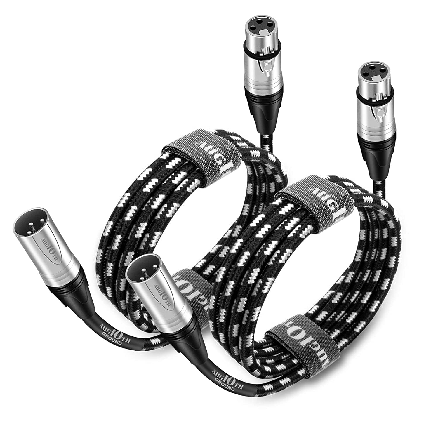 Cavo da XLR a XLR Pro Mic da 9,1 m, confezione da 2 cavi XLR maschio a femmina, cavo schermato bilanciato bianco a 3 pin per amplificatore, mixer, sistemi di altoparlanti, studio di