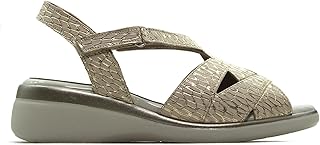 Sandalias de pala,cuña 6cm y plataforma 3cm,suela blanca de goma,tira adesiva,piel, para: Mujer