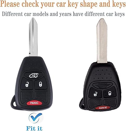 Miniatura 2 de WKEDQAF Funda de TPU para llavero Jeep compatible con Chrysler 300C Avenger Sebring Chrysler 200 Aspen Dodge Charger Jeep Commander Grand Cherokee