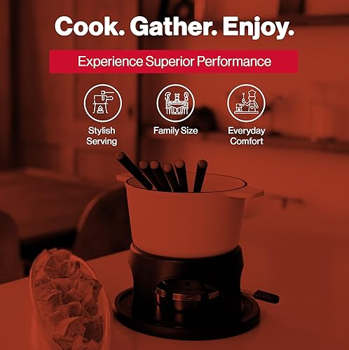 Miniatura 3 de Swissmar Sierra - Juego de fondue de hierro fundido, 1.6 cuartos / 1.6 litros – Perfecto para fondues de carne, queso y chocolate – Ideal para Mate