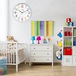 AIRUIFU Kids Wall Clock,Silent Non-Ticking Clocks Battery Operated,Kids Room Wall Decor for Bedrooms,Analog Clock for Bedroom,Living Room,Kitchen,Office,School Classroom (8 inch)