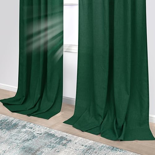 Miniatura 35 de KOUFALL Cortinas transparentes de lino de 90 pulgadas, cortinas para Sala Modernas 2025 De Lino Elegantes, cortinas personalizadas con pestaña