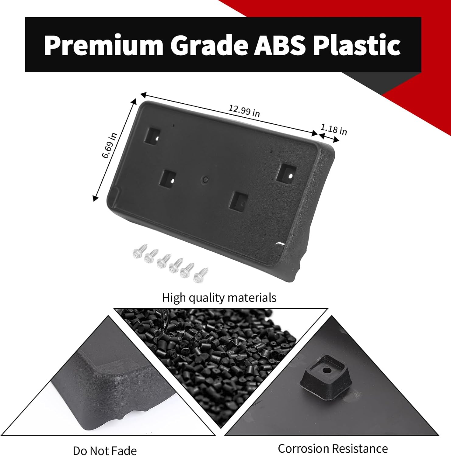 Voodonala for Jeep Grand Cherokee 2017-2023 Front Plate License Bracket Front License Hanging Kits Compatible with Grand Cherokee 2017-2023 (Front Type 2 Textured Black)