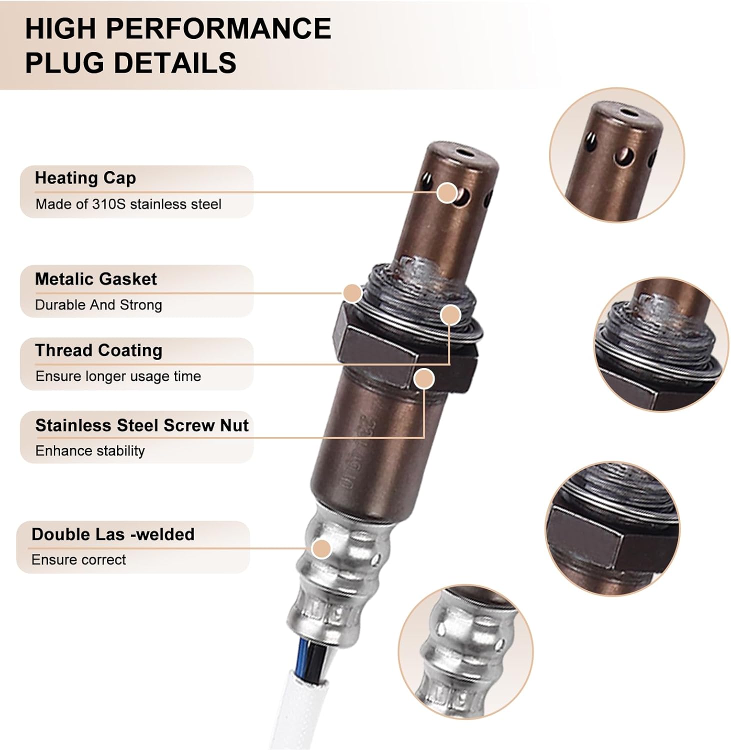 Oxygen O2 Sensor Upstream and Downstream Fits for Chevy Silverado 1500 2014-2017, Suburban Tahoe 2015-2018, for GMC Sierra 1500 2014-2017, Yukon 2015-2018, Replace 234-4940, 234-4974