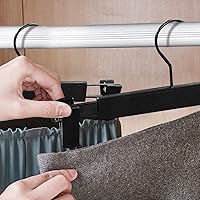 Vista 3 de Skirt Hangers，Pants Hangers with Clips，360 ° Swivel Hooks Space Saving Hangers for Pants, Skirts, Clothes, Jeans (10Pack, Black)