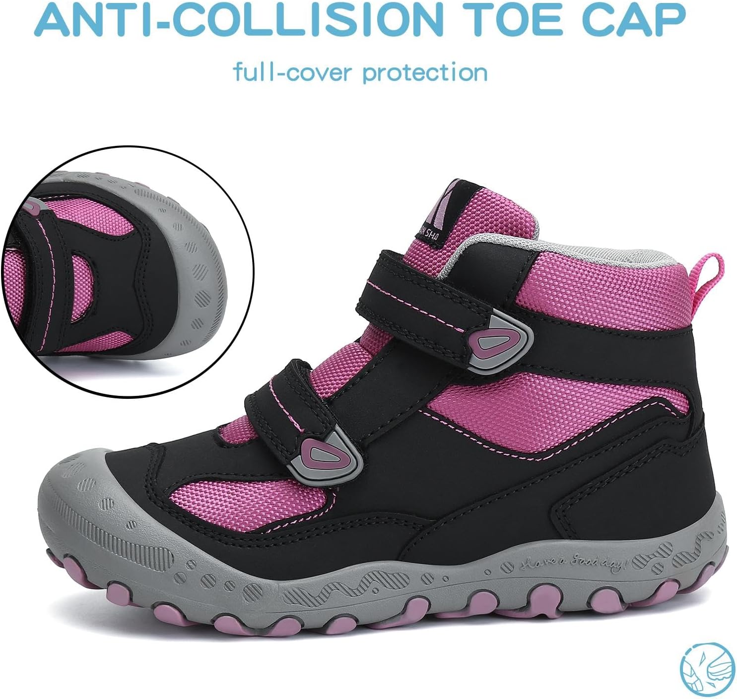 Mishansha Kids Water Resistant Hiking Boots, Boys Girls Anti Collision Anti-Skid Athletic Outdoor Adventure Trekking Shoes - Image 3