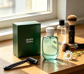 Eau de Toilette for Men SKYFIT TROPICAL, Fresh Tropical Ocean Inspired Cologne Spray, Balanced Citrus Woody Masculine Aroma, 100ml Mens Perfume, Gift Box Packaging