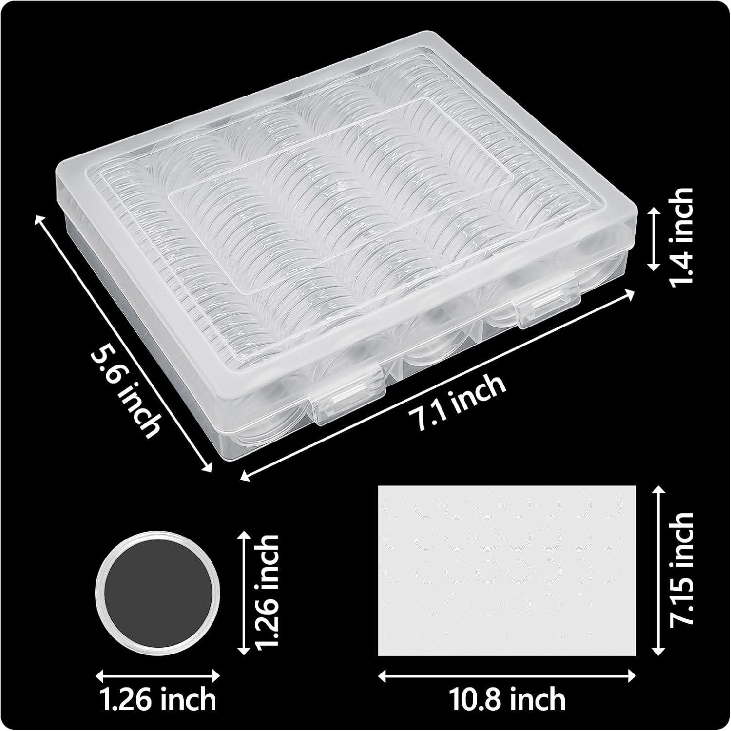 360 Pcs 30mm Coin Capsules Coin Holders for Collectors,Clear Plastic Storage Case Organizer with Foam Gasket, 5 Sizes (17/20/25/27/30mm) Coin Case for Coin Collection Supplies
