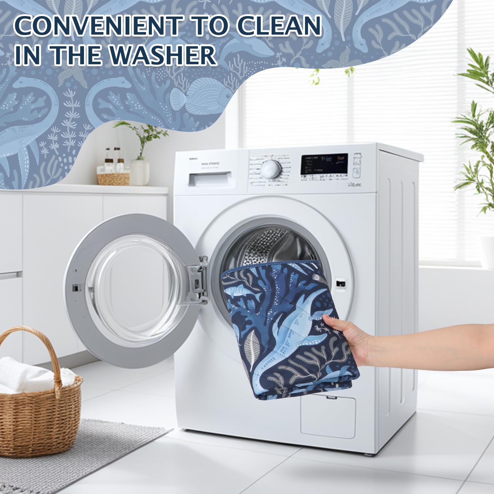 BVAGSS 2 Pezzi Tappetini Assorbenti per Cani, Tappeti Lavabili Riutilizzabili, Antiscivolo, Alta Assorbenza Addestramento traversine per cani XH081 (60x60cm,Dino Navy)