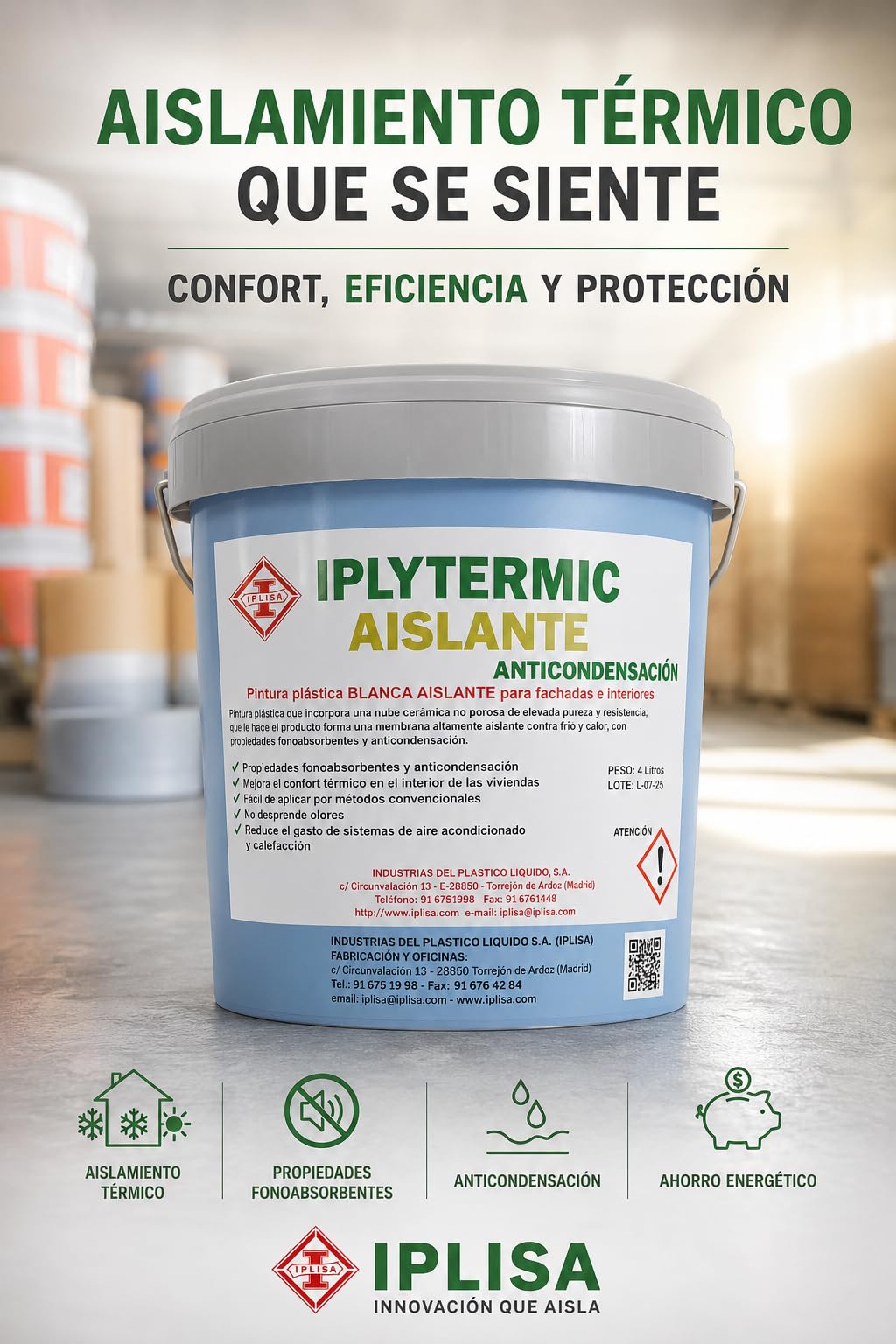 Pintura Blanca Aislante Térmica Anticondensación 4L - Evita la aparición del moho y la humedad
