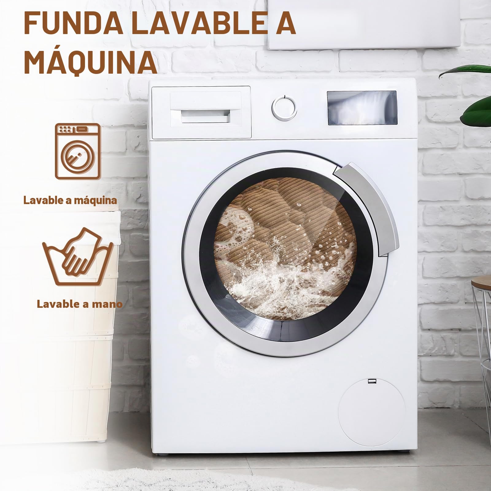 OKYUK Cama Premium para Perros - Protector de Sofá para Mascotas, Cojín para Perros Hecho a Mano y Lavable, Colchoneta Suave para Perros de Todos los Tamaños (Pana Café, 90 x 90 CM)