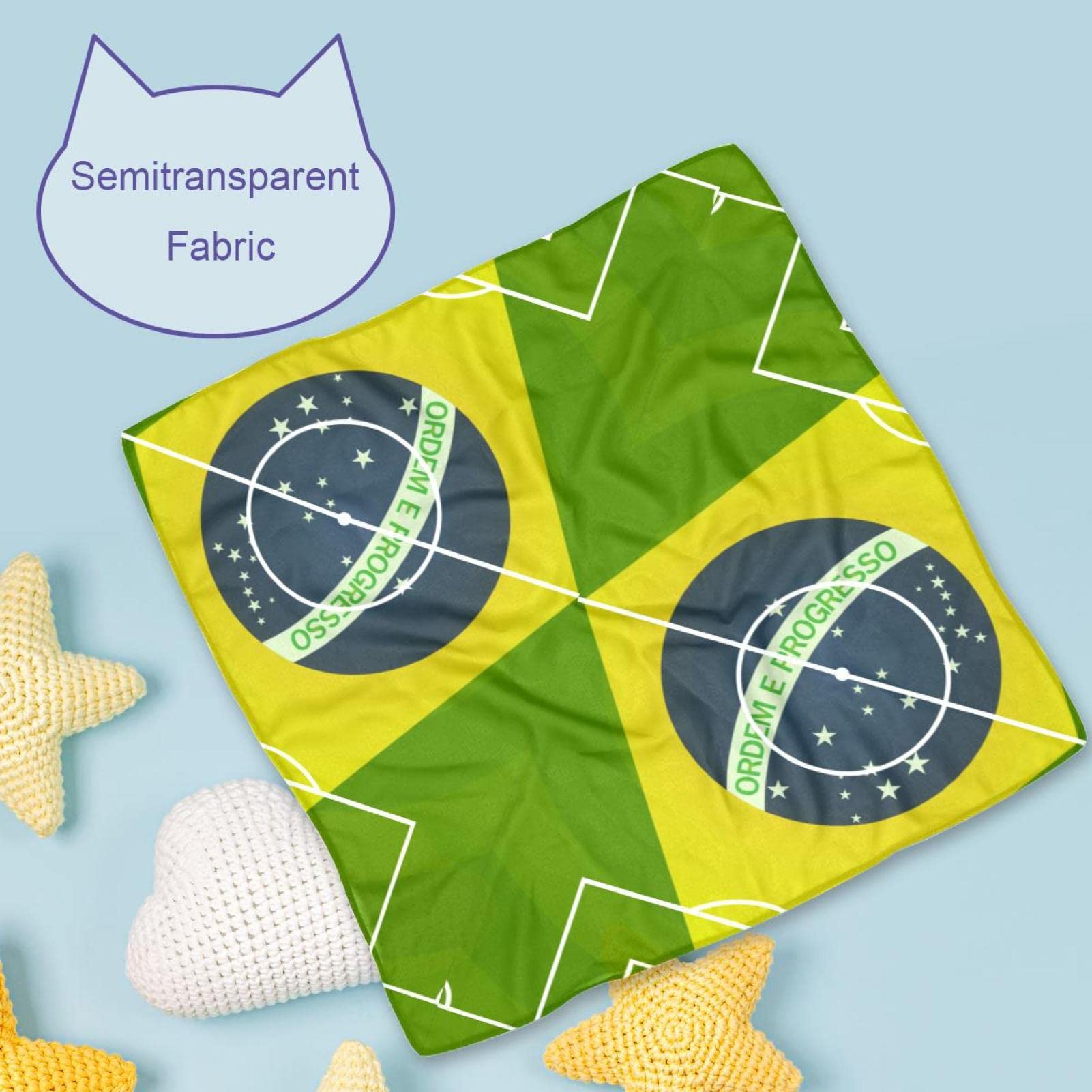 Hundehalstuch Brasilien Fußball-Design – Aus Chiffon, Dreieckig, Für Kleine Bis Große Hunde (2er Pack)