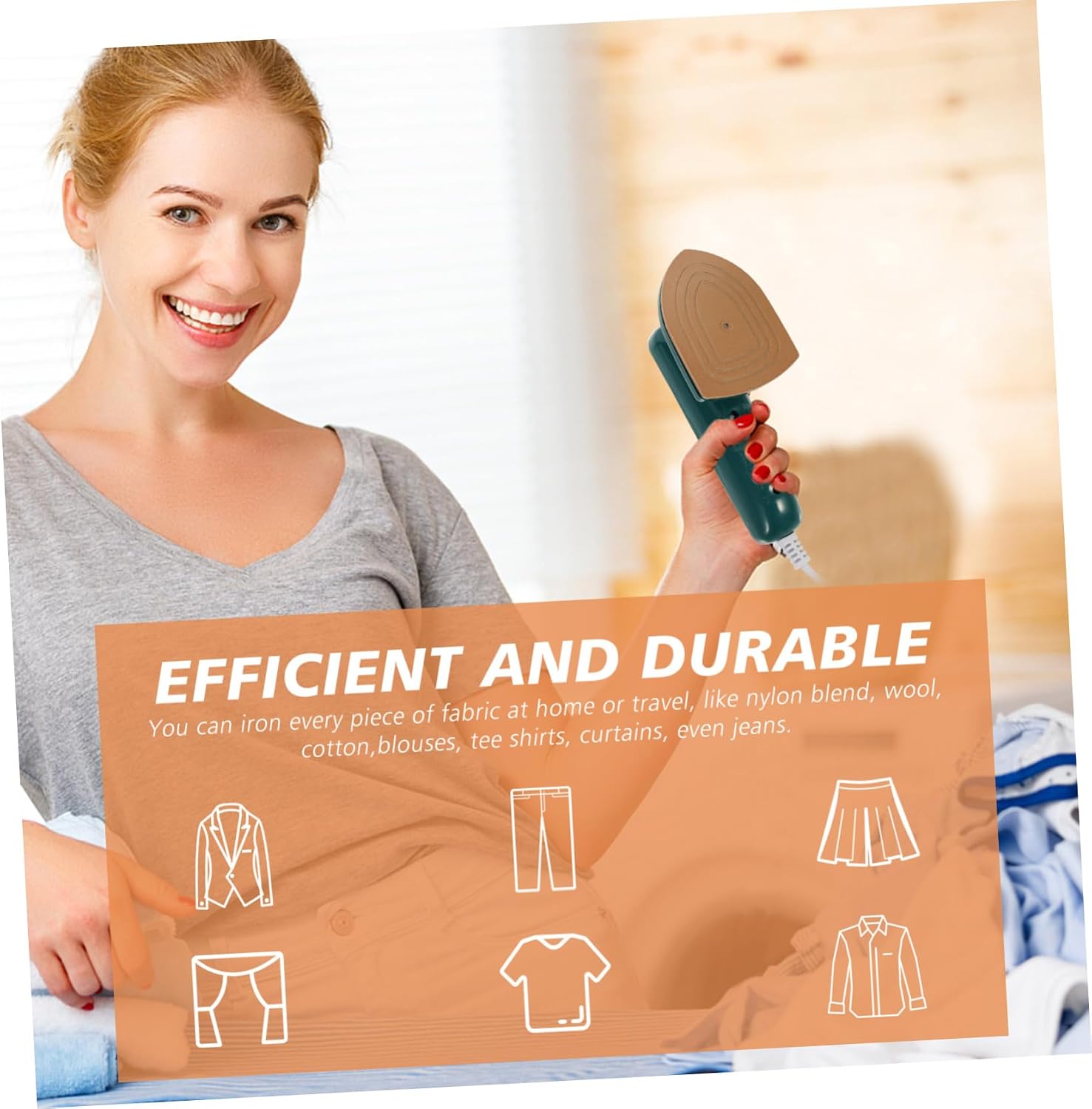 ULTECHNOVO Portable Garment Steamer Electric Steam Iron Mini Handheld Ironing Machine for Home and Travel Wrinkle Remover for Clothes Curtains Bedding Green US Plug Voltage
