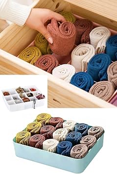 EYNEL Lidless Cabinet Interior 15 Compartment Drawer Organizer Plastic Hobby Box Jewelry Makeup Storage Container Organizer (White)