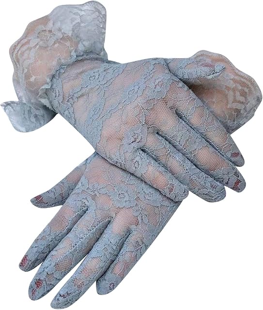 Yuemei Ladies Warm Gloves Women Sexy Solid Lace Slim All Inclusive Finger Short French Wedding Dress Elastic Gloves
