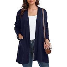 BELAROI Womens Plus Size Cardigan Long Sleeves Fall Sweaters with Pockets Lightweight Jacket Open Front 1X-5X