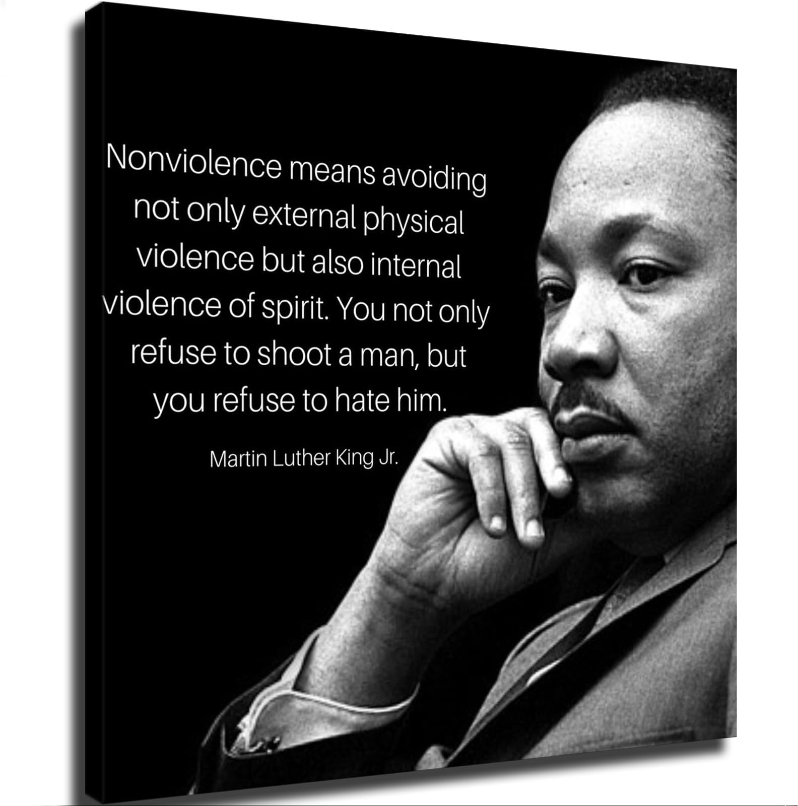 Martin Luther King Jr Famous Inspirational Quote Poster Picture HD Canvas Print Famous Artwork Beautiful Home Decor Bedroom Holiday Moving Gift Wall Art Decor Wooden (08x08inch-UnFramed)