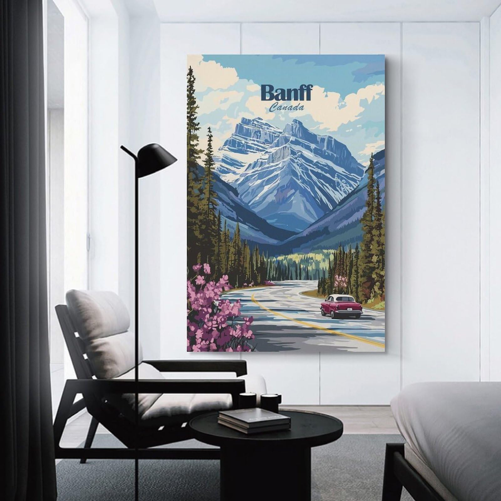 Junmoney Banff Canada Travel (2) Hanging Wall Art, 20x30inch(50x75cm), for Bedroom, Guest Room Or Reading Nook, Home Artwork with A Soft Interior Feel