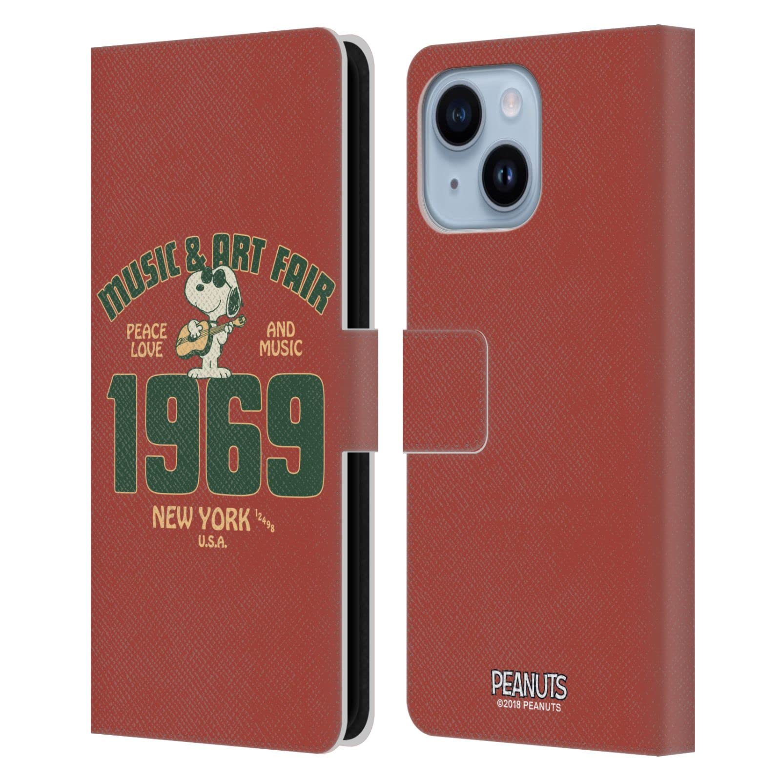 Étui portefeuille Peanuts Snoopy Guitar iPhone 14 Plus en cuir - 7