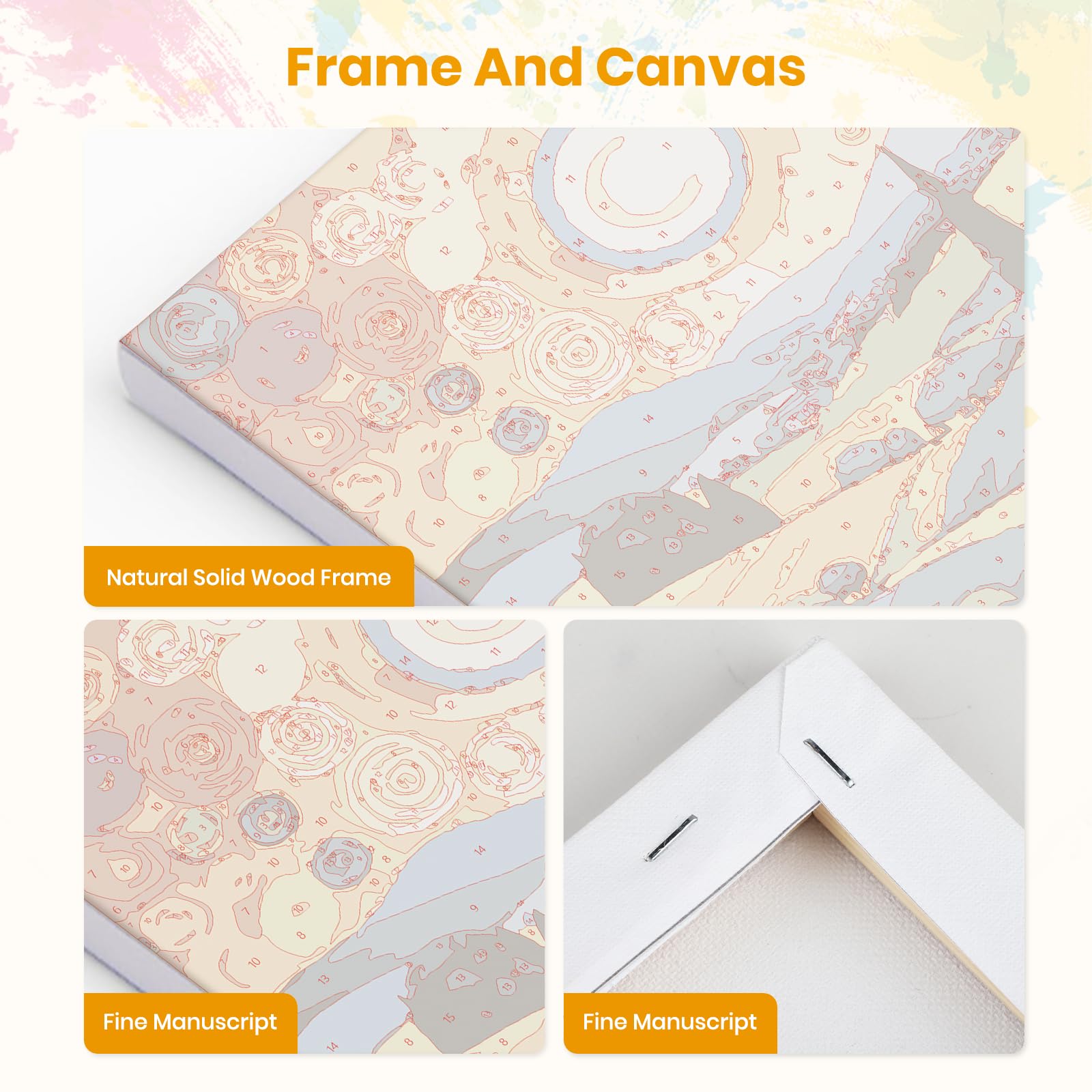 EOBROMD Dipingere con i Numeri Adulti con Telaio, Catena Montuosa Paint by Numbers, Kit di Pittura Acrilica Fai-da-Te per Adulti con Pennelli Pittura a Pigmento Acrilico 20x30cm - 5