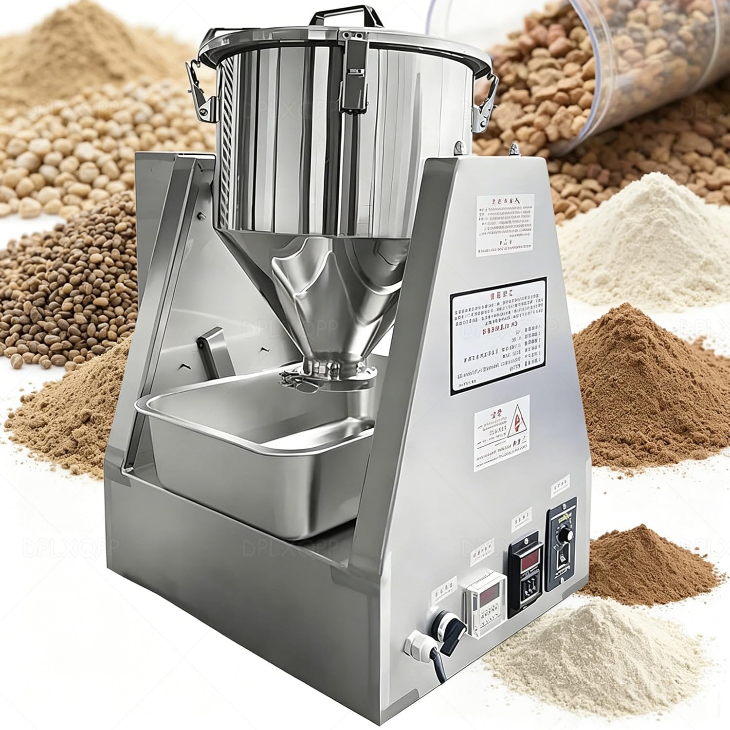 Mieszalnik Proszków Ze Stali Nierdzewnej 304,5 L/10 L/20 L Mieszalnik Do Proszków,33 Regulowanymi Prędkościami,Obrót W Obie Strony 360°,Do Zastosowań Laboratoryjnych I Przemysłowych 20L