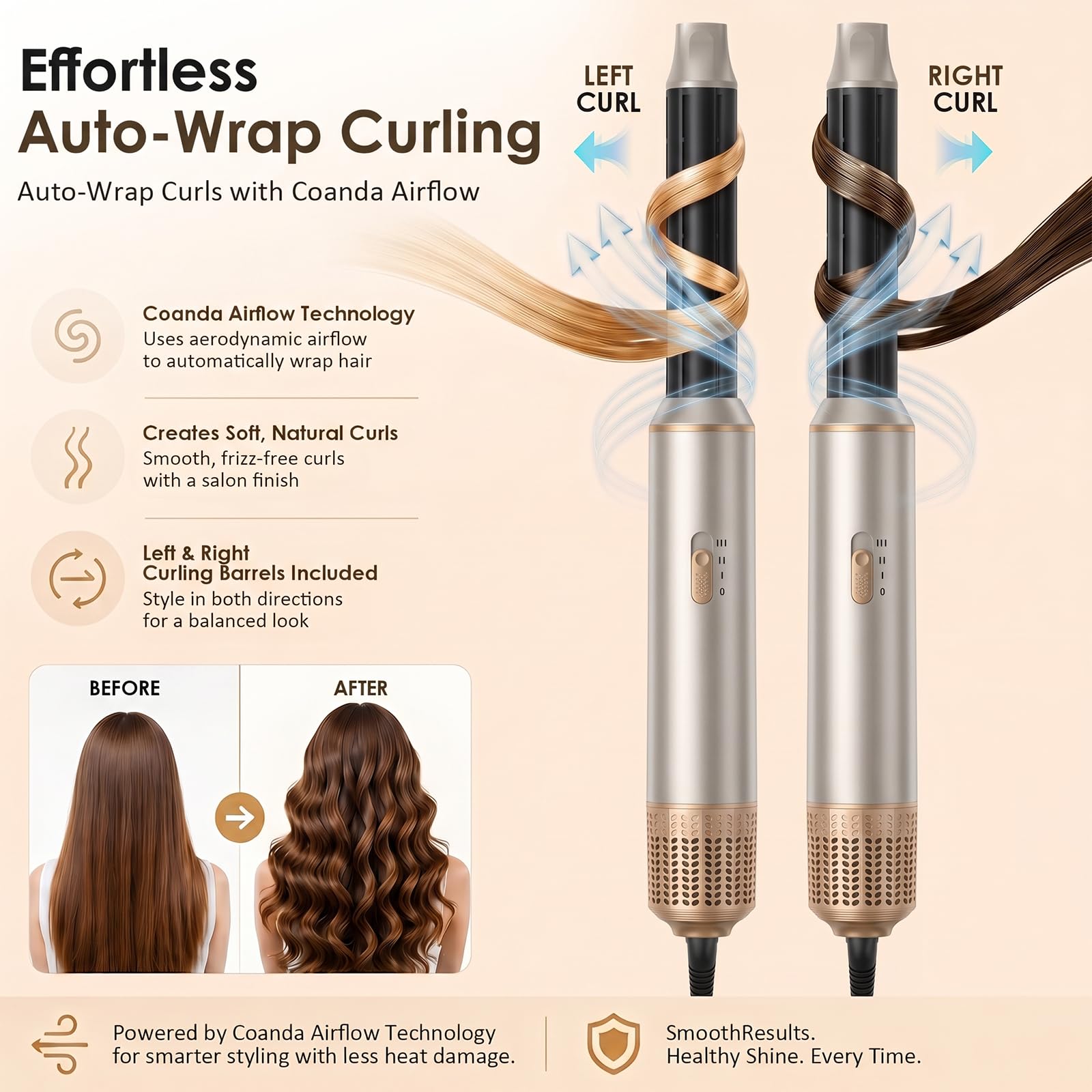 Asciugacapelli 5 in 1, Spazzola Asciugacapelli Multifunzione, Hair Styler set 1000W, Airbrush Air Styler, Spazzola Ad Aria Calda, Phon Capelli Per Asciugatura, Volume, Ricci