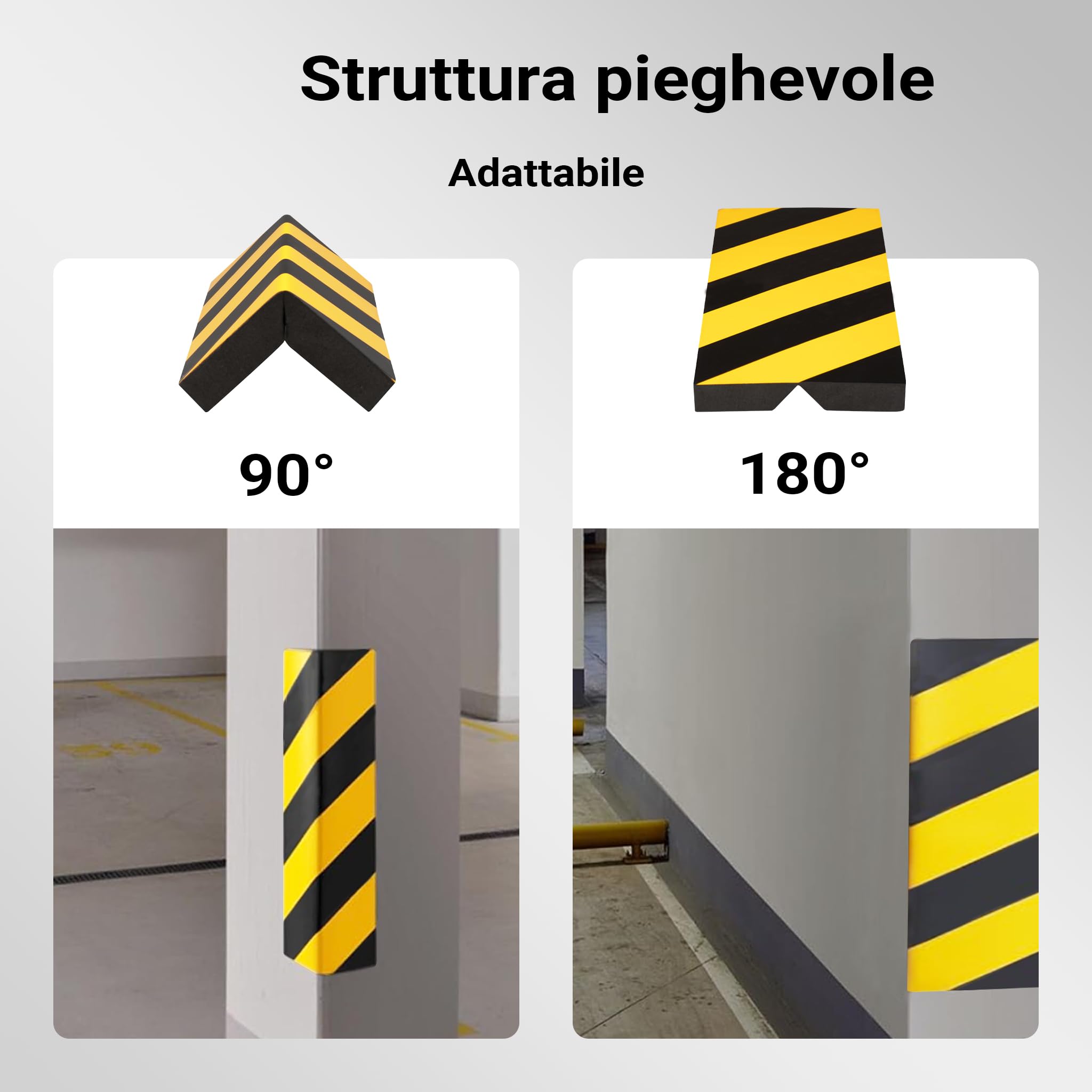 Wiltec Paracolpi garage 400x75x20 mm protezione autoadesiva EVA paraspigoli gomma