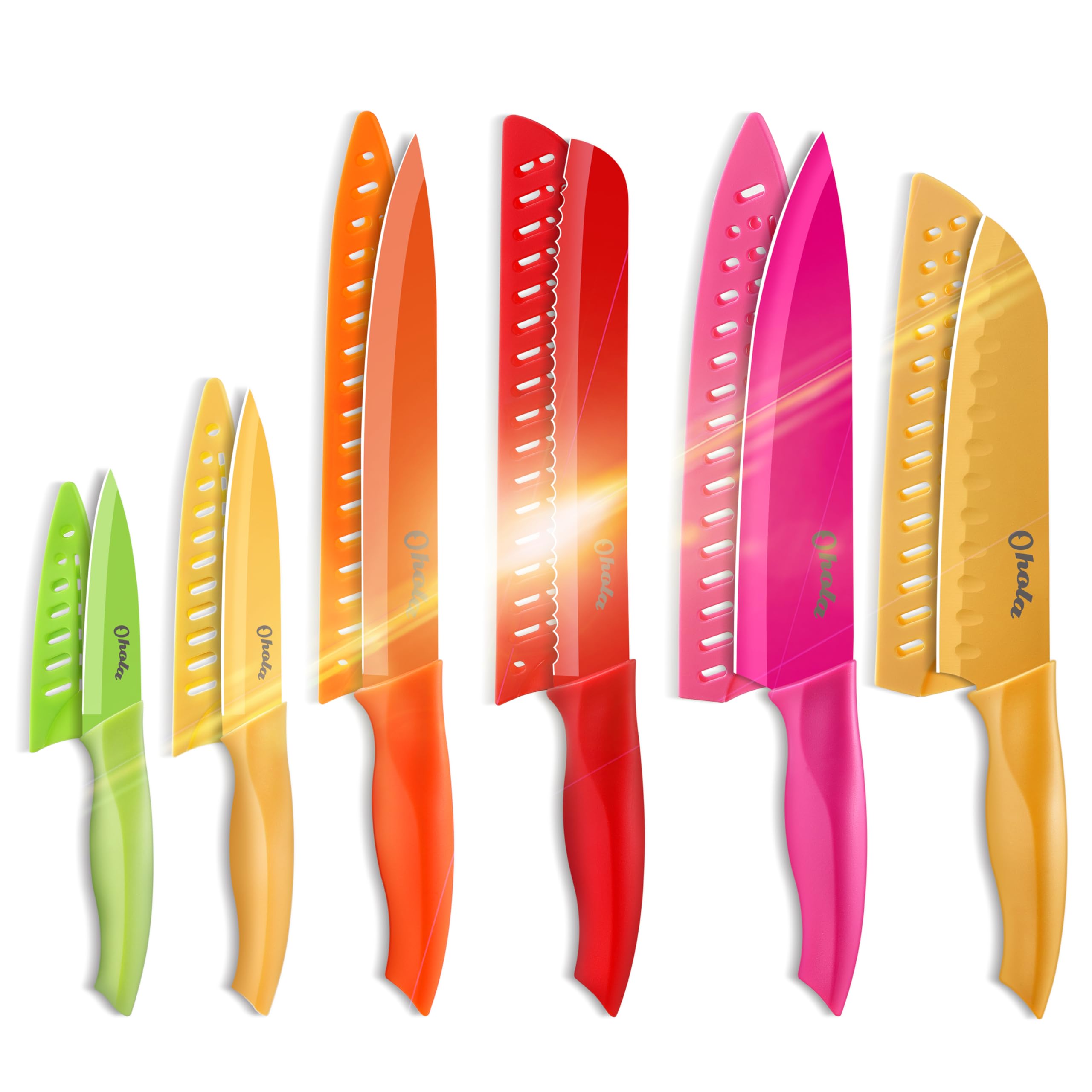 Amazon.com: 12 Piece Kitchen Knife Set, OHOLA Stainless Steel