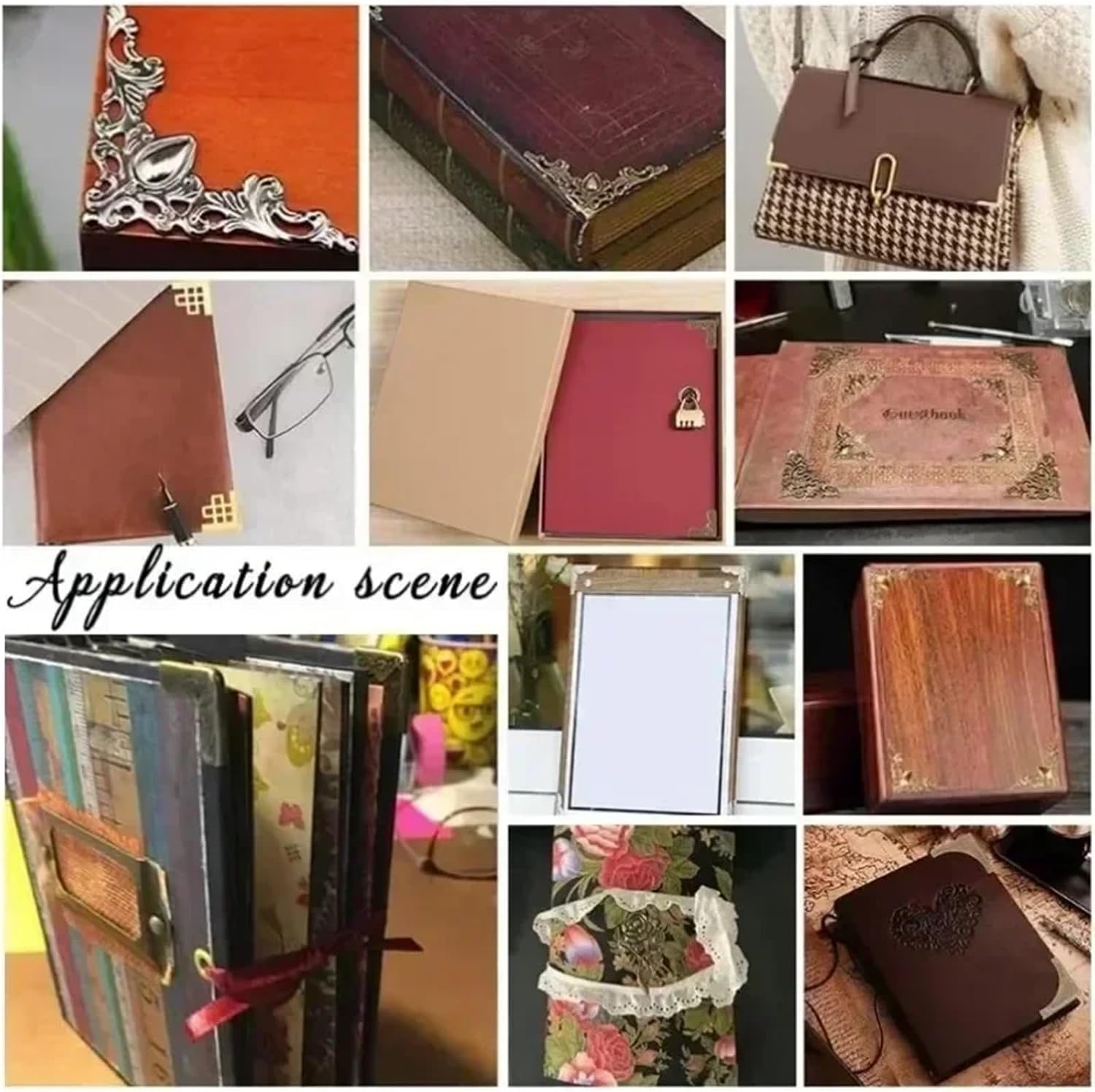 Book Corner 1000pcs Triangle Photo Corner Protectors Guards Menu Albums Books Folders Scrapbooking Edge Metal Corners Kit DIY Crafts Decoration(Bronze)