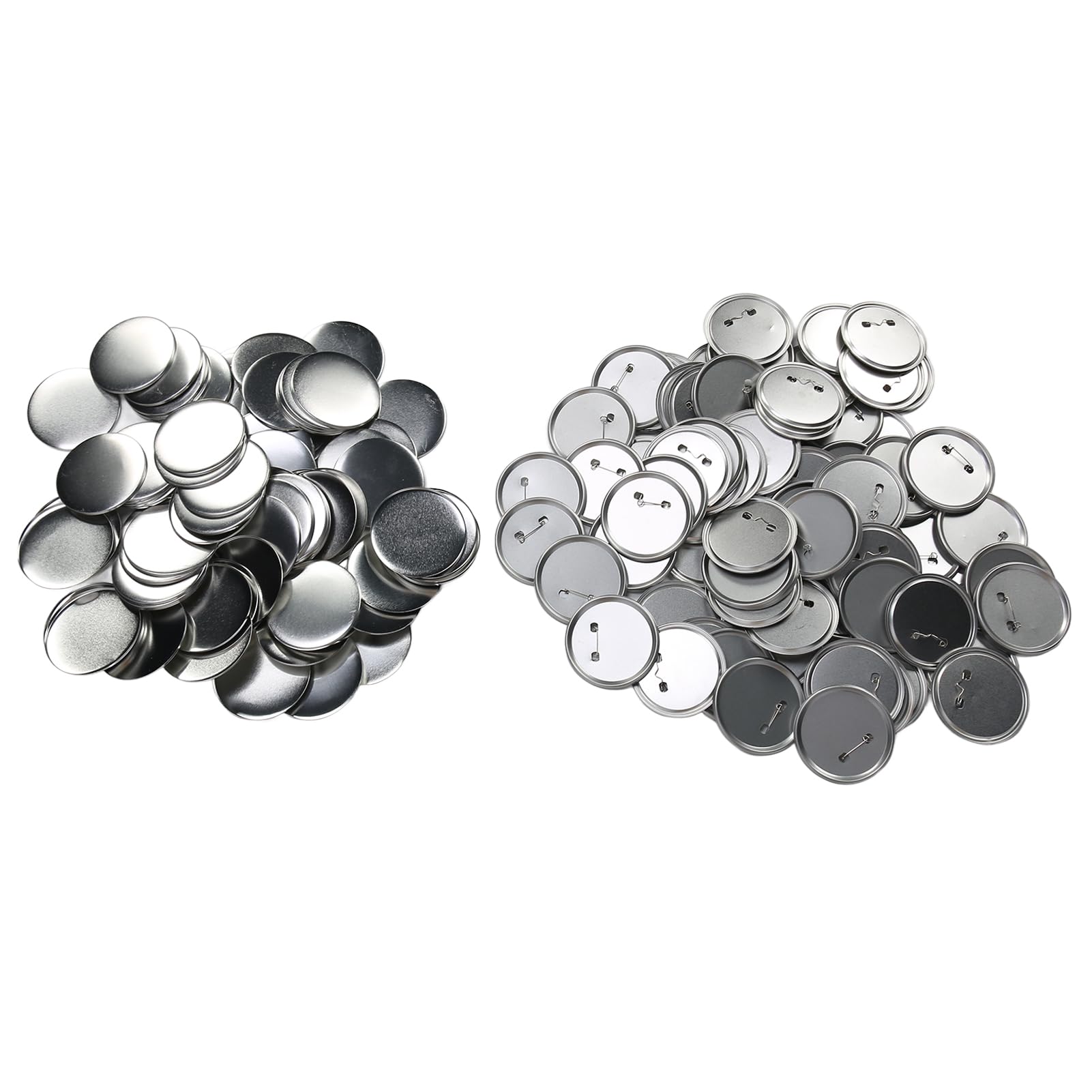 Blank Button Badge Sets, 75MM Runde Metallknöpfe mit glänzender Oberfläche, 100 Sets Zubehör für Button Maker, Basteln Geschenke für Schule Büro Party (75MM)