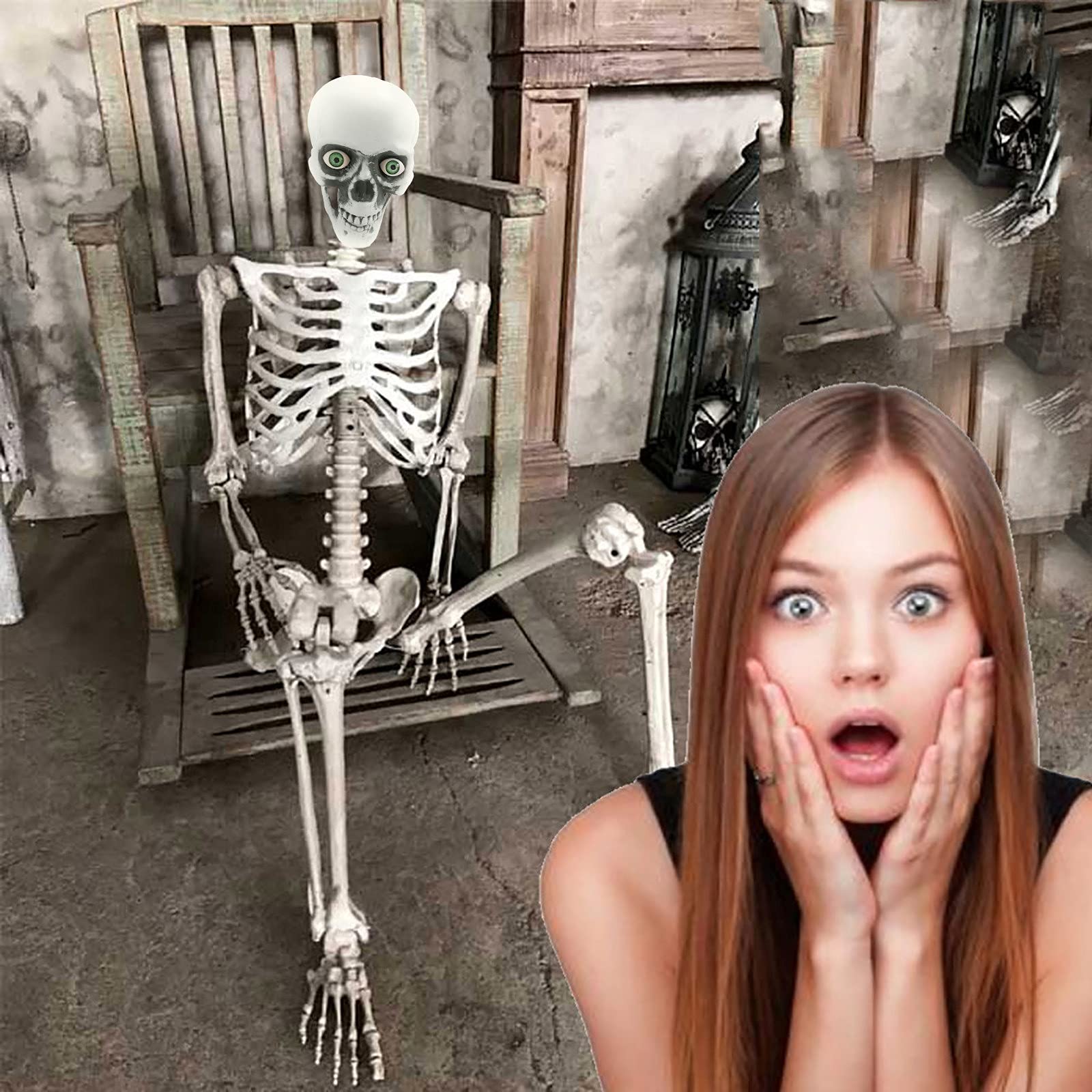 Buy Halloween Skeleton, Life Size Skeleton for Halloween Outdoor Party