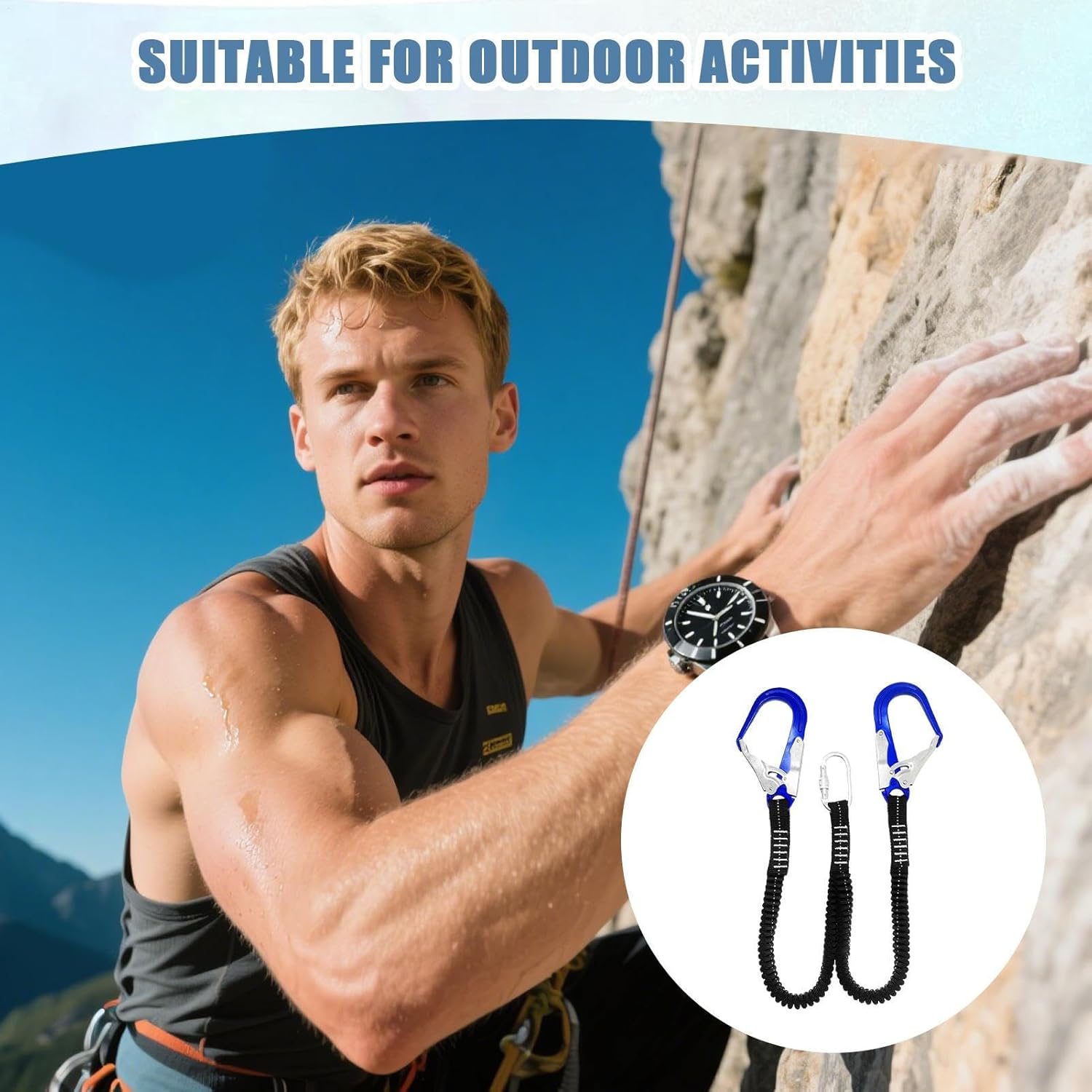 [SUNHIEE] 建設用ハーネス - 衝撃吸収ロープ ランヤード フック付き - 安全ハーネス ランヤード 伸縮式 | 犬用子供用