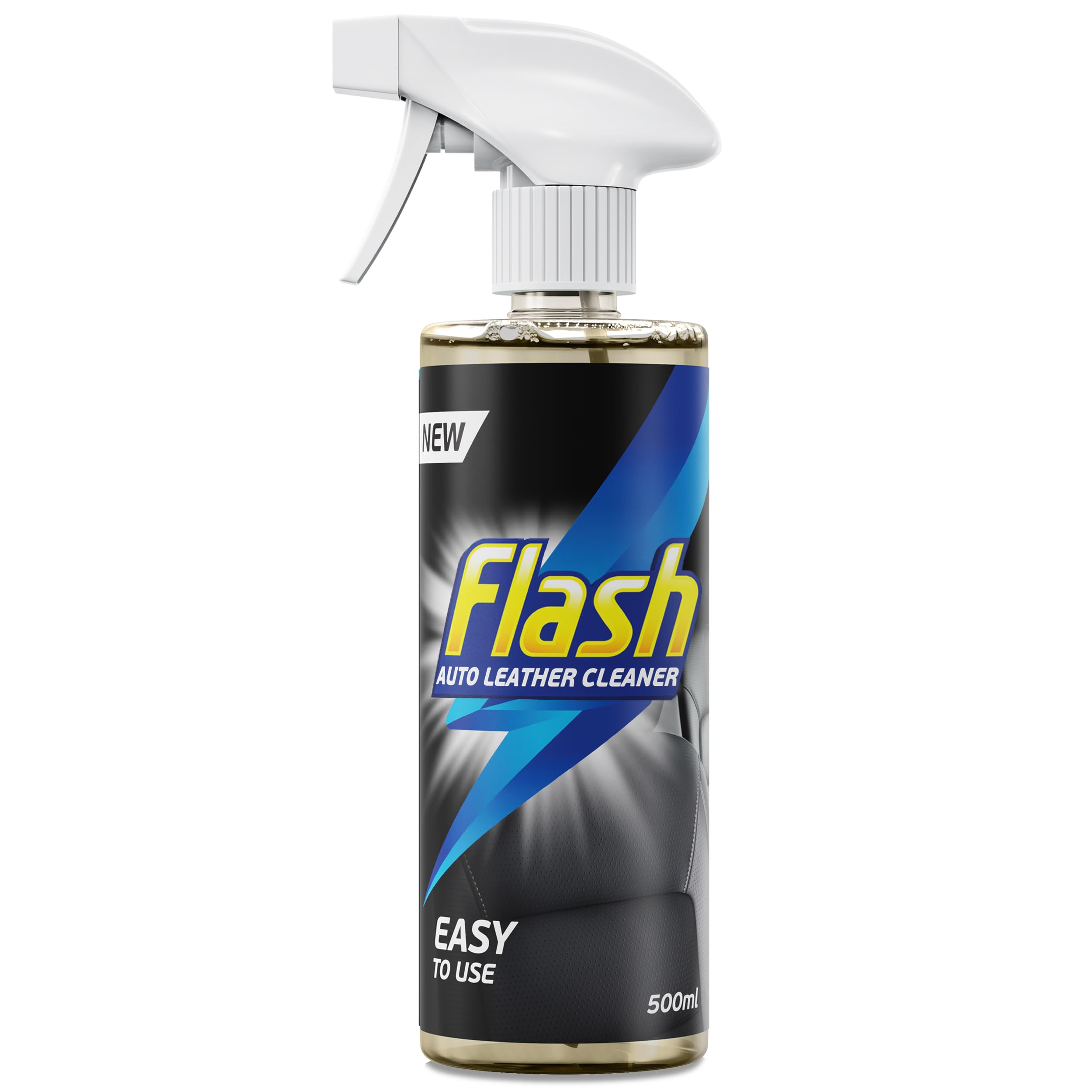 Flash Car Care Leather Cleaner (500ml) – Car Seat & Interior Upholstery Cleaner, Easy-to-Use for Leather Care, Steering Wheel & Trim Conditioner