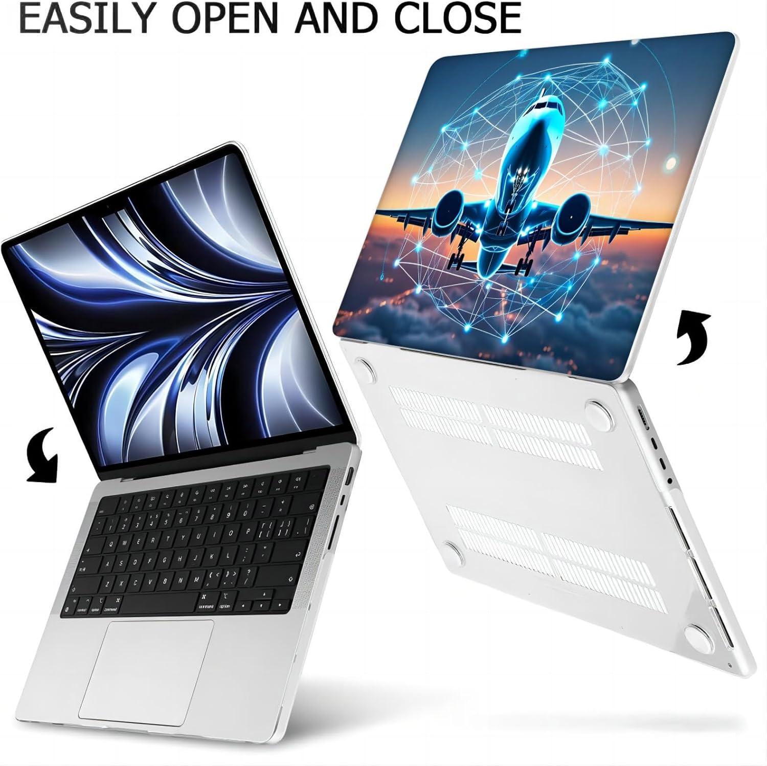 Compatible with MacBook Neo 13-inch, Hard Shell Case with Keyboard Cover and Screen Protector (A3404 A18 Pro chip, 2026 Release) - Airplanes MC21689