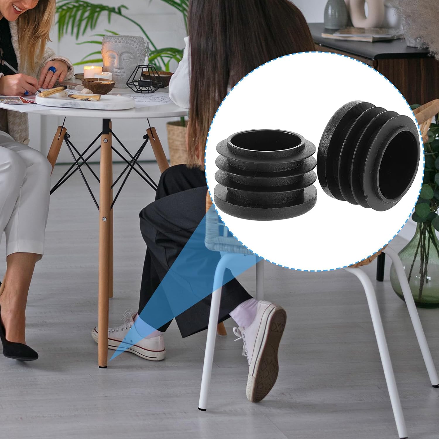 16PCS Round Plastic Plugs, 1 Inch/25mm Round Plastic Hole Plugs, Black Pipe Tubing End Cap, Insert End Caps for Rounder Tube, Furniture, Office Supplies and Fitness Equipment