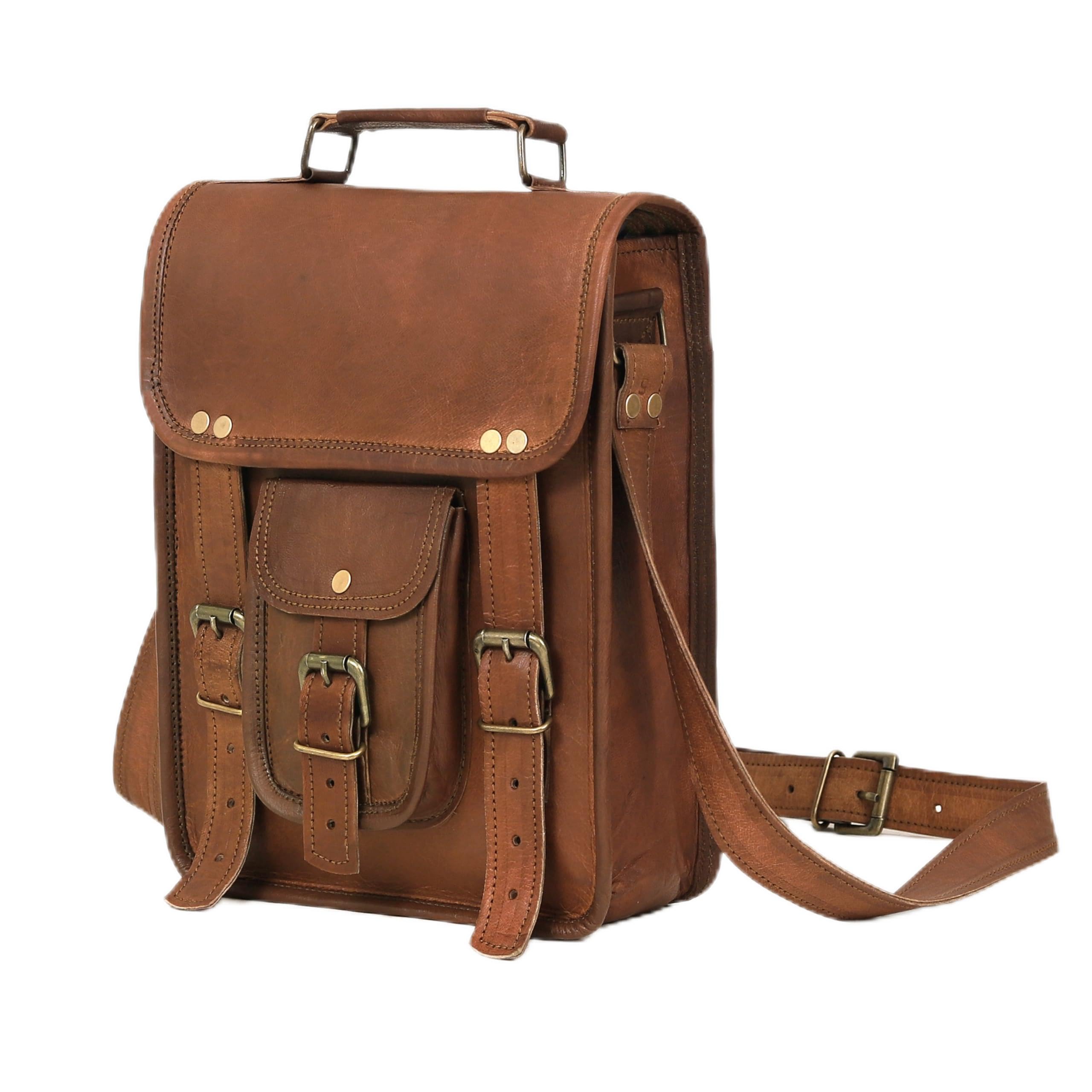 Vintage Genuine Leather iPad Satchel Messenger Bag