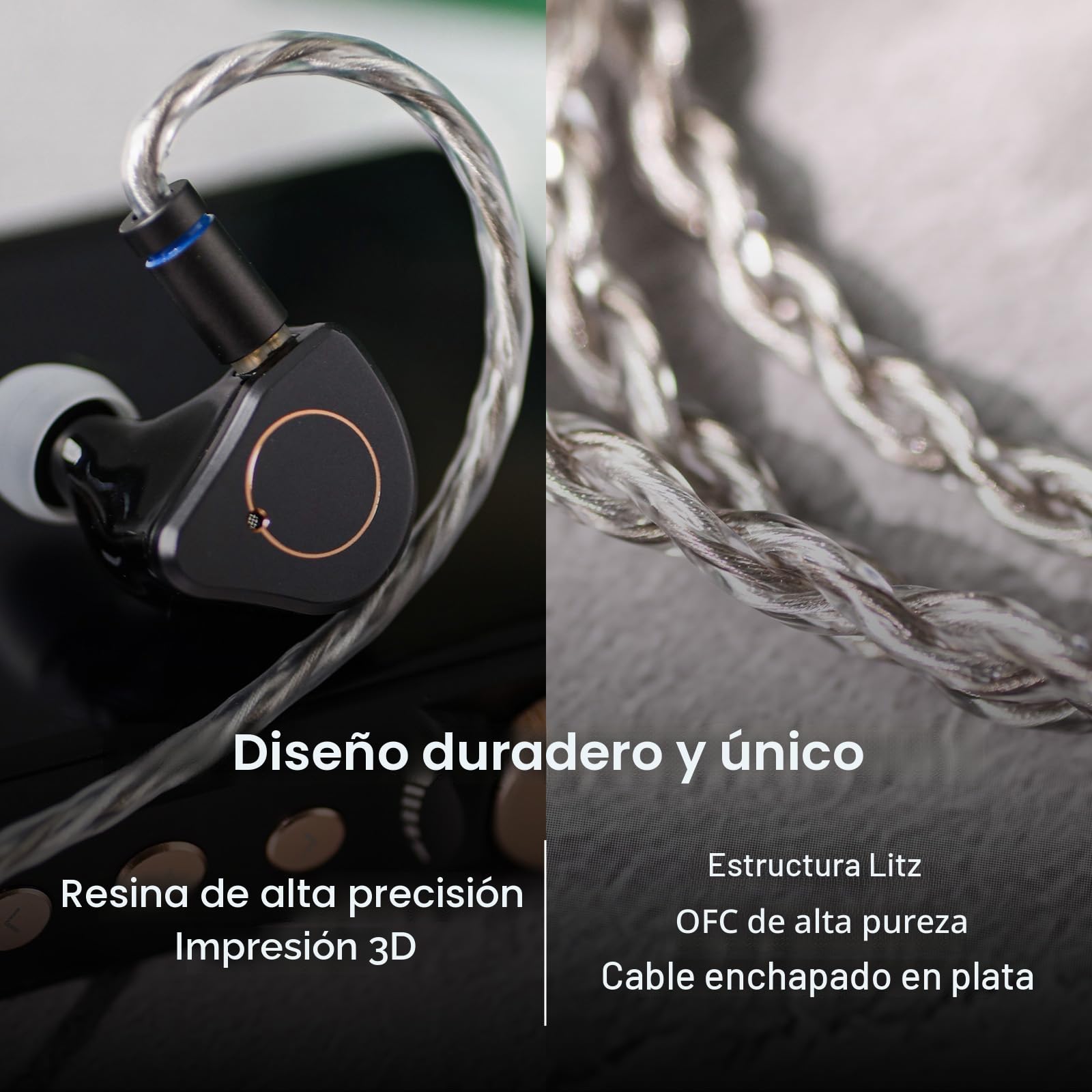 Linsoul SIMGOT SuperMix 4 Auriculares intraurales HiFi IEM 1DD+1BA+1Planar+1PZT Hybrid Drivers, Auriculares de juego con cable OFC chapado en plata para músico audiófilo