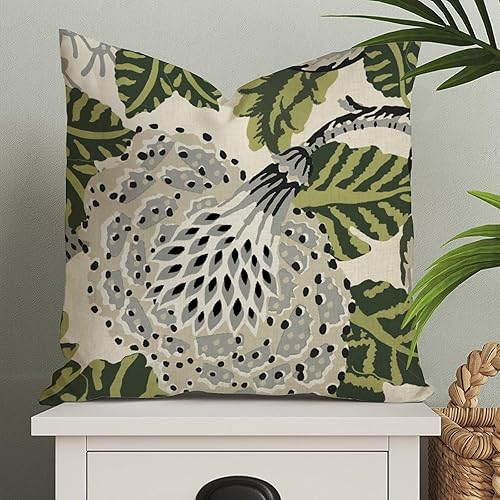 Vista 582 de ArogGeld Chinoiserie - Fundas de almohada escénicas asiáticas, estilo asiático, funda de almohada azul y verde Kelly, funda de cojín para decoración