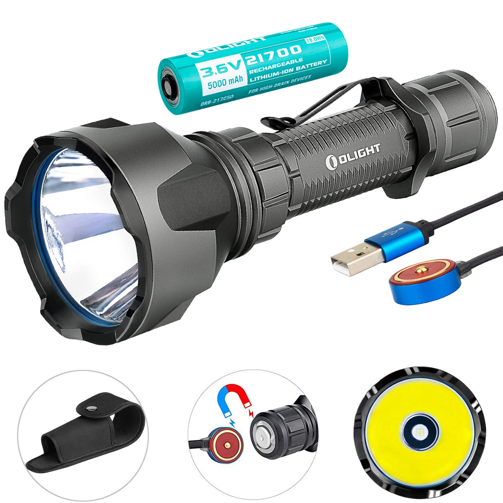 Buy Olight Warrior X Turbo Torch 1100 Lumens 1000 Meters Cool White LED Powerful Torches USB