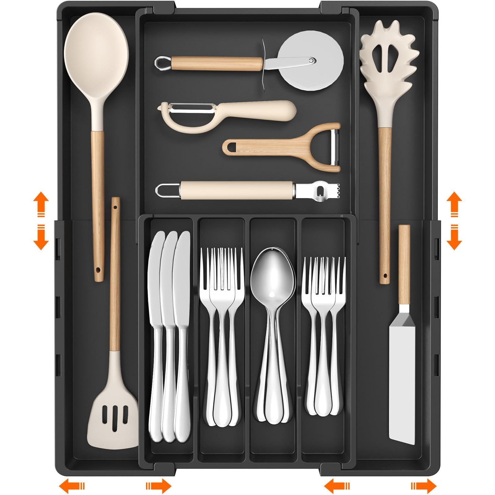 Lifewit Silverware Drawer Organizer - racks and holders | Mubboo