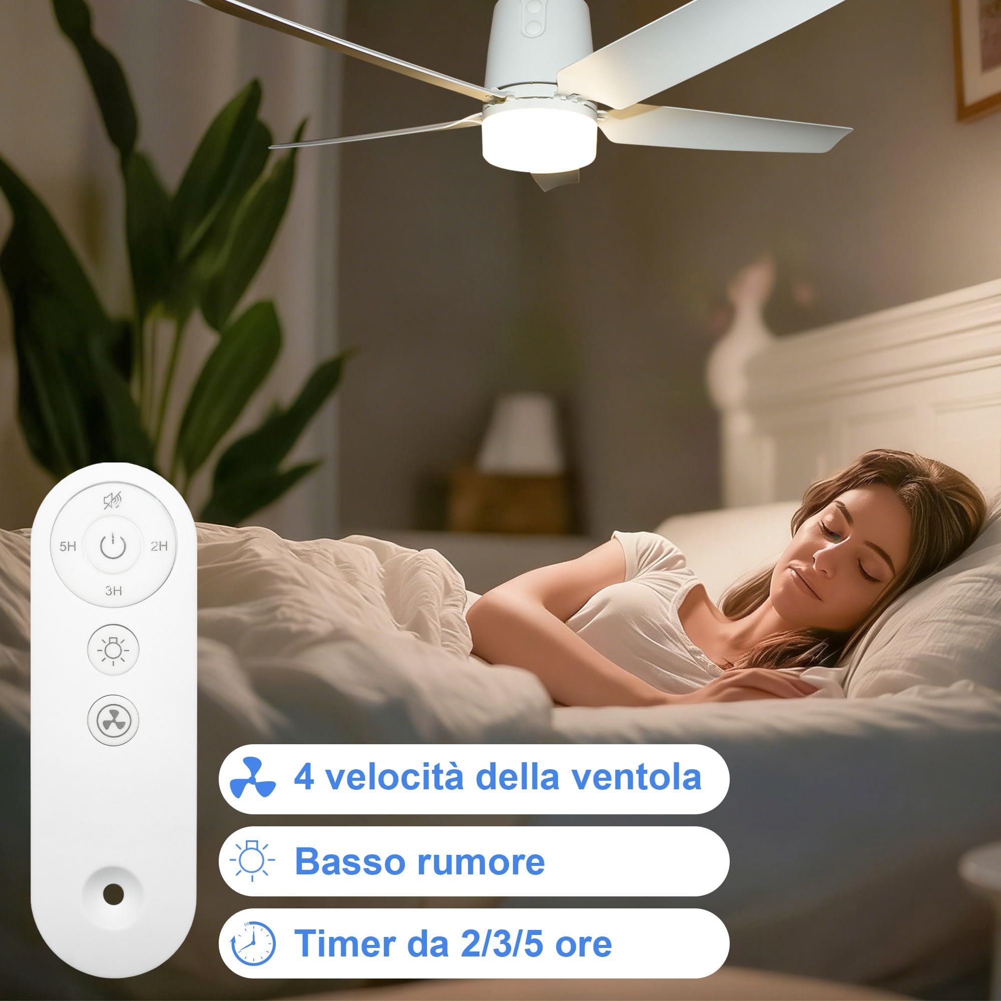 SHUNLEE Ventilatore da Esterno Soffitto, Ventilatore da Gazebo con Luce 3000-6500K, Ventilatore da Soffitto Portatile con Spina e Telecomando, Gancio, ideale per Gazebo, Tenda a Comparsa, Patio (80CM)