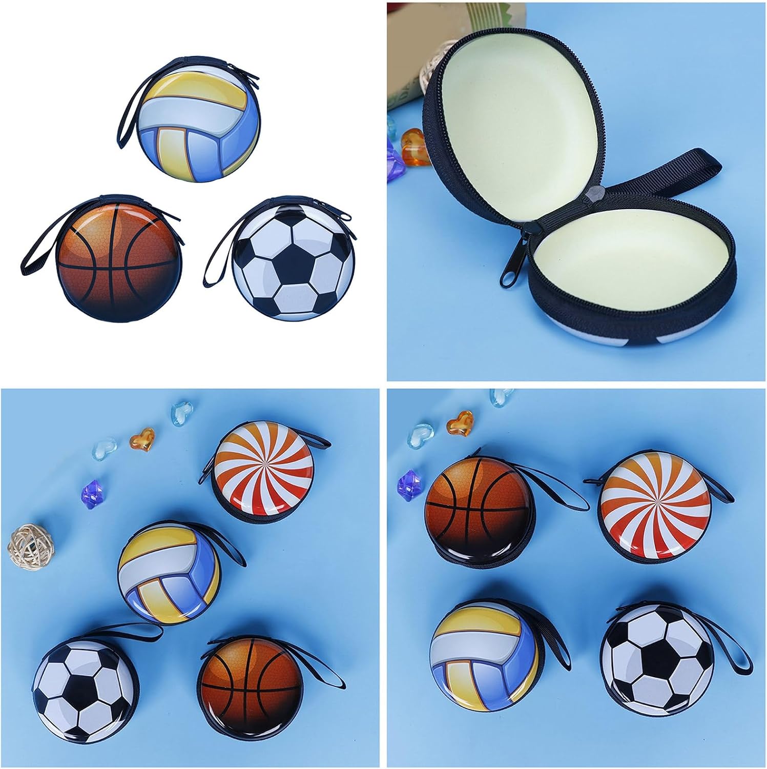 Wallet Coin Purse for Teens Ball Type Small Headset Pouch Coin Purse Cash Small Change Wallet Zipper Pouch Bag Bag