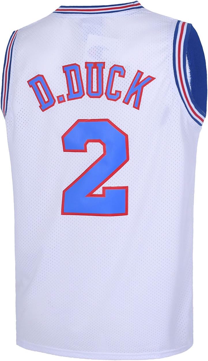 TUEIKGUTUEIKGU #2 D Duck Basketball Jersey for Men Movie Couples Halloween Costume