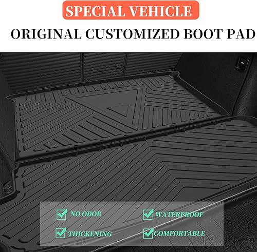 Miniatura 2 de Elsetyler Revestimiento de carga para 2021 2022 2023 2024 2025 Q7 Negro TPO para todo tipo de clima, resistente al agua, bandeja de carga trasera,